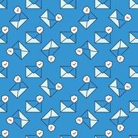 Shield and Envelope vector Email Protection blue seamless pattern