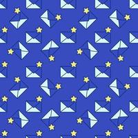 Star and Envelope vector concept colored seamless pattern