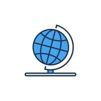 Vector Globe on Stand concept colored icon or symbol