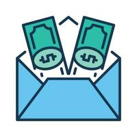 Envelope and Dollar Cash vector Money concept colored icon