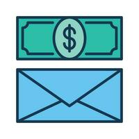 Envelope and Dollar Banknote vector Corruption concept colored icon