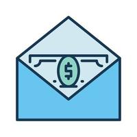 Envelope and Money vector USA Corruption concept colored icon