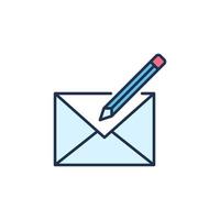 Envelope and Pencil vector Email Edit concept colored icon