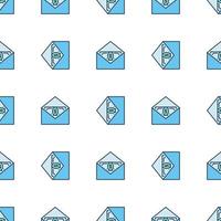 Envelope and Money vector Corruption colored seamless pattern