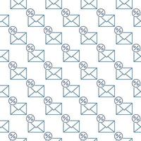 Envelope and Circle with Percent sign vector seamless pattern