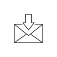 Envelope with Arrow vector Email Download or Receive concept line icon