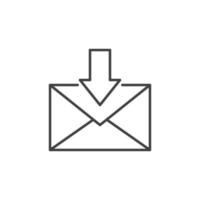 Envelope with Arrow vector Email Download or Receive concept line icon