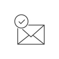 Envelope with Checkmark vector Email concept line icon