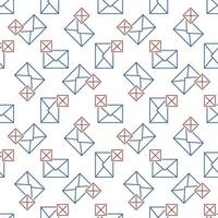 Envelope with Cross sign vector Delete Email concept outline seamless pattern