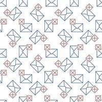 Envelope with Cross sign vector Delete Email concept outline seamless pattern