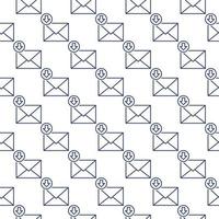 Envelope with Download Arrow vector line seamless pattern