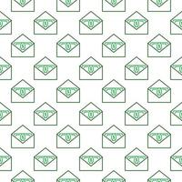 Envelope with Money vector USA Corruption concept line seamless pattern