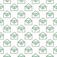 Envelope with Money vector USA Corruption concept line seamless pattern