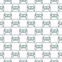 Envelope with Money Banknote vector Savings concept line seamless pattern