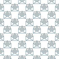 Envelope with Letter vector thin line seamless pattern