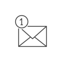 Envelope with One number in Circle vector 1 New Email concept line icon