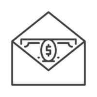 Envelope with Money vector USA Corruption concept outline icon