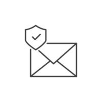 Envelope with Shield vector Email Protection concept linear icon