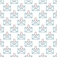 Envelope with red Arrow vector concept seamless pattern in outline style