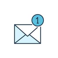 1 Number in Circle and Envelope vector One New Email concept colored icon