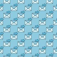 Arrow with Envelope vector Send Message colored seamless pattern