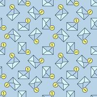 1 Number in Circle and Envelope vector colored seamless pattern