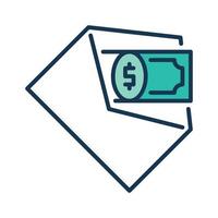 Cash in Open Envelope vector Salary concept colored icon