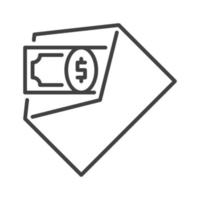 Cash in Opened Envelope vector Salary concept outline icon