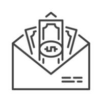 Cash in Envelope vector Dollar Bribe concept line icon