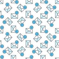 Checkmark on Envelope vector colored seamless pattern