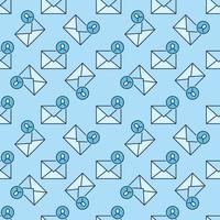 Circle with Man and Envelope vector colored seamless pattern