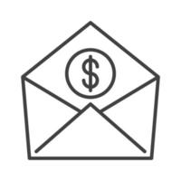 Dollar Coin in Envelope vector Finance concept line icon