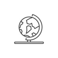 Earth Globe on Stand vector concept linear simple icon