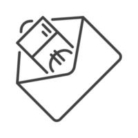 EUR Money in Envelope vector Salary concept thin line icon