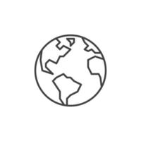 Earth vector World concept round line icon or sign