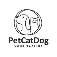 logo mascotas gato y perro concepto diseño, creativo símbolo, icono vector