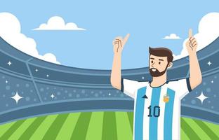 Lionel Messi in Cartoon Style Background vector