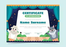 plantilla de certificado para niños vector