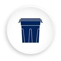 recycle bin icon. Container for separating garbage. Caring for environment, processing raw materials. Button for mobile application or web in neomorphism style. Vector