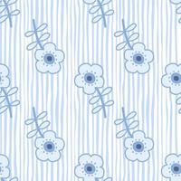 Doodle stylized flowers seamless pattern. Decorative naive botanical wallpaper. Cute flower background. vector