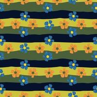 Abstract floral seamless pattern in simple style. Chamomile flower endless background. vector