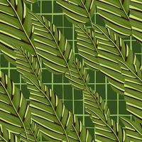 Decorative tropical palm leaves seamless pattern. Jungle leaf wallpaper. Exotic botanical texture. vector