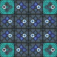 Seamless pattern with decorative mosaic elements. Vintage tile. Abstract geometric ornamental wallpaper. vector