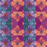 Ethnic floral mosaic seamless pattern. Abstract geometric ornamental wallpaper. vector