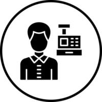 Cashier Male Vector Icon Style