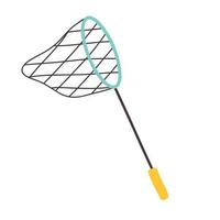 Insulated net for butterflies and fish. Vector illustration. Flat style. Net for fishing.