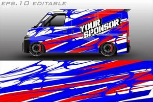 racing car wrap design for vehicle vinyl stickers and automotive company sticker livery vector