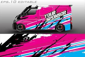 racing car wrap design for vehicle vinyl stickers and automotive company sticker livery vector