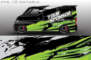 racing car wrap design for vehicle vinyl stickers and automotive company sticker livery vector