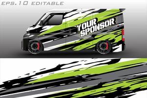 racing car wrap design for vehicle vinyl stickers and automotive company sticker livery vector